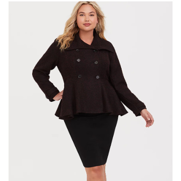 TORRID NWT WOOL FIT AND FLARE COAT *****SIZE 6X******* - Picture 1 of 8